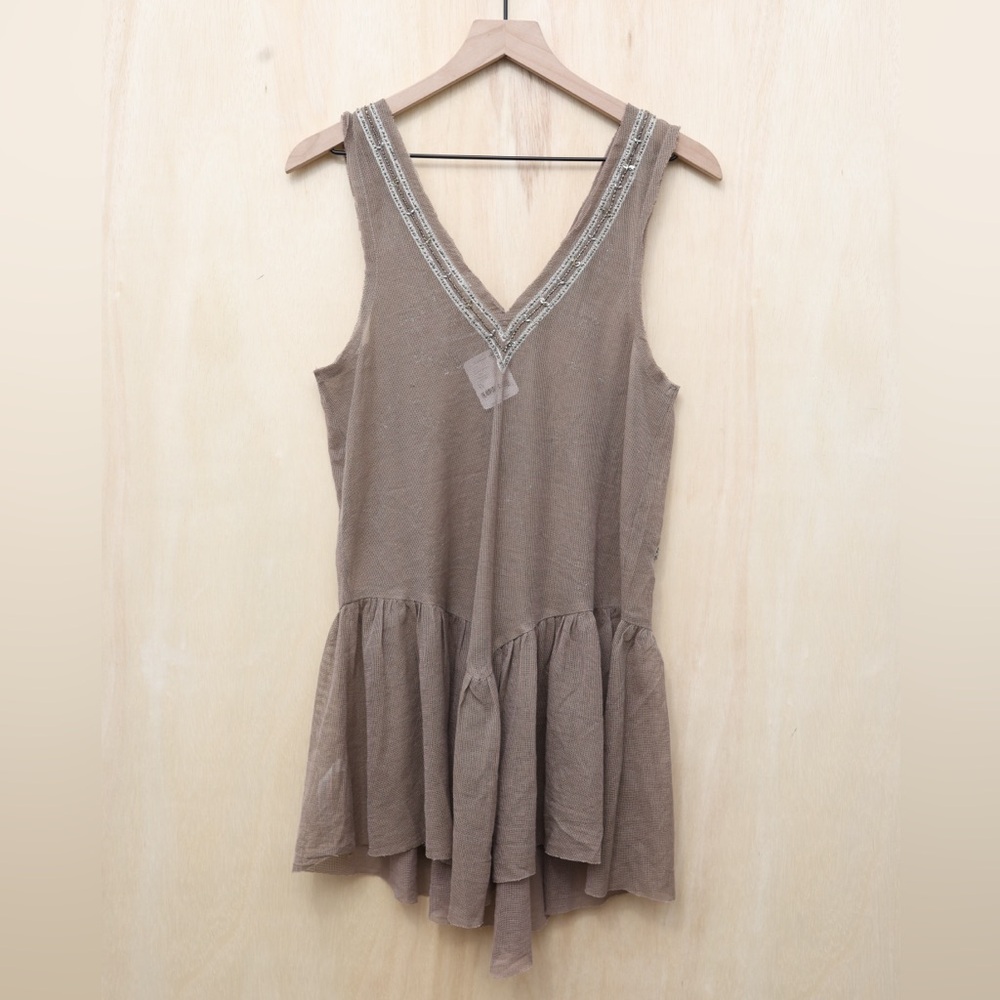 NWT Free People Nightcap Embellished Slip Brown XS - Picture 4 of 5
